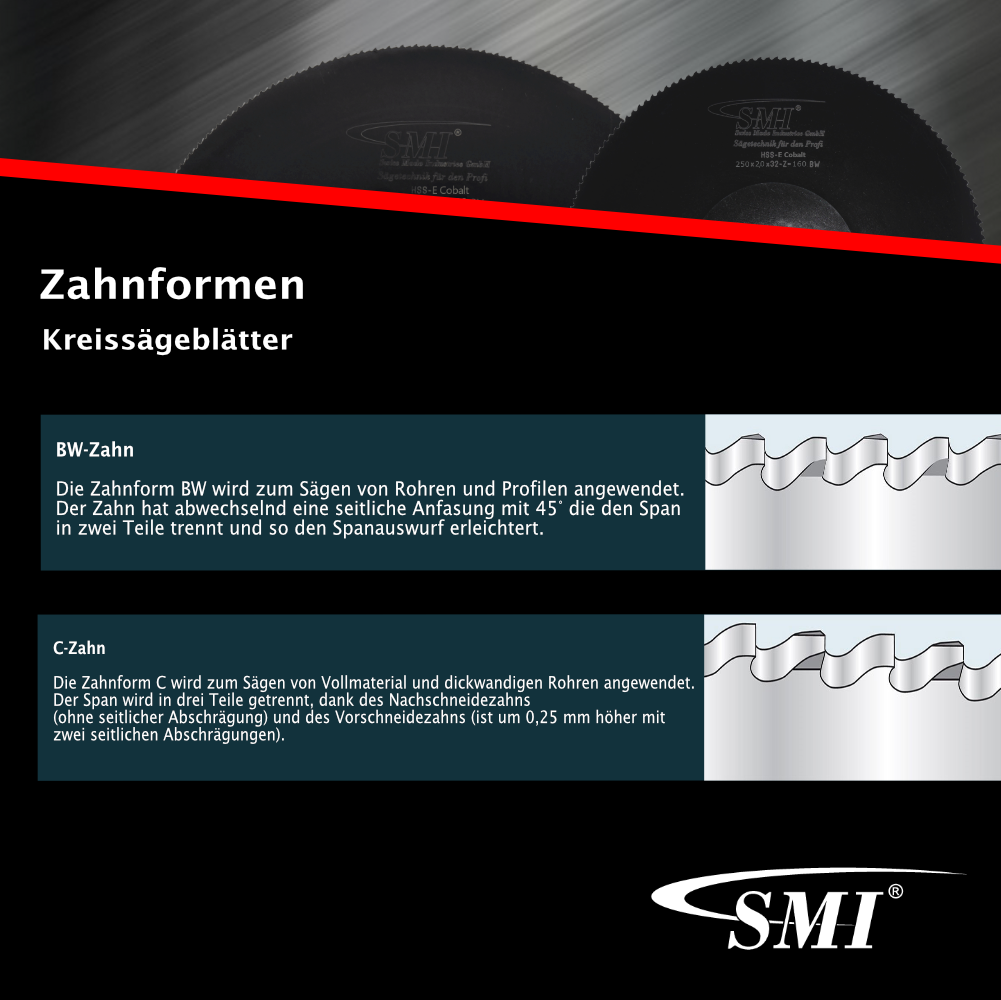 SMI Metall-Kreissägeblatt Hss DMO5 250 x 2,0 x 32 mm 200 Zähne